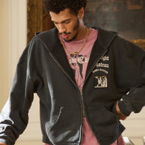 MC Washed Black Zip Hoodie
