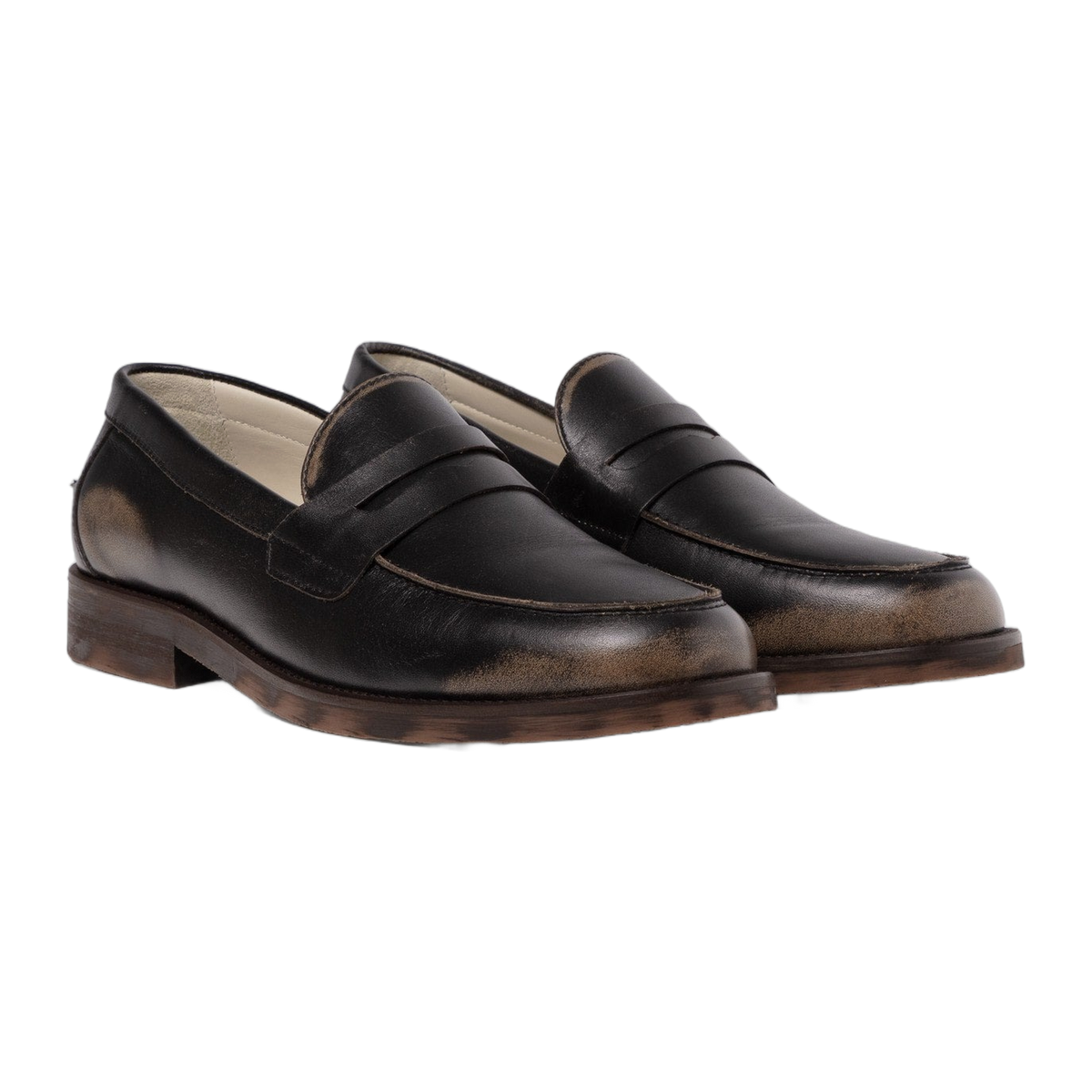Wilde Black Distressed Penny Loafer