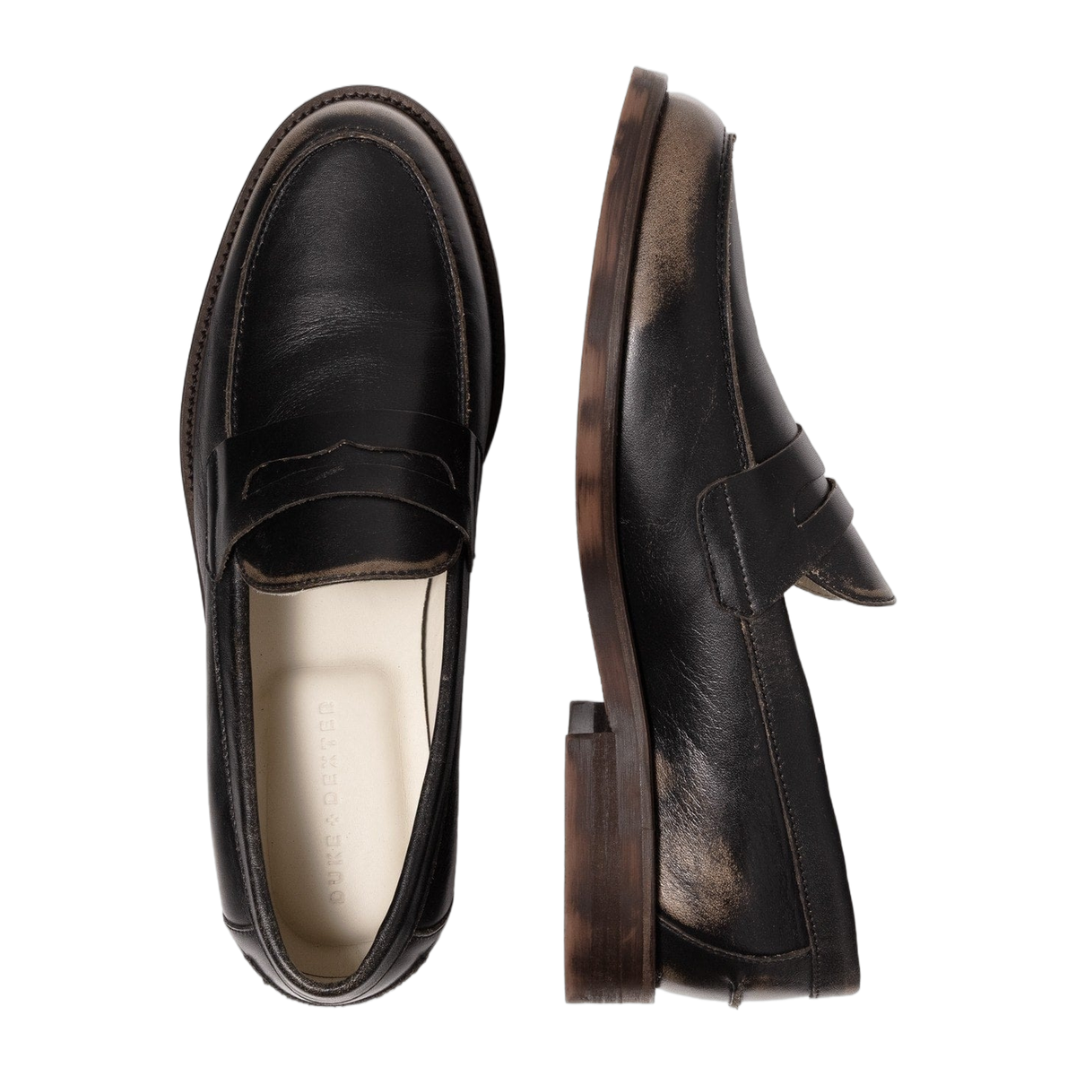 Wilde Black Distressed Penny Loafer