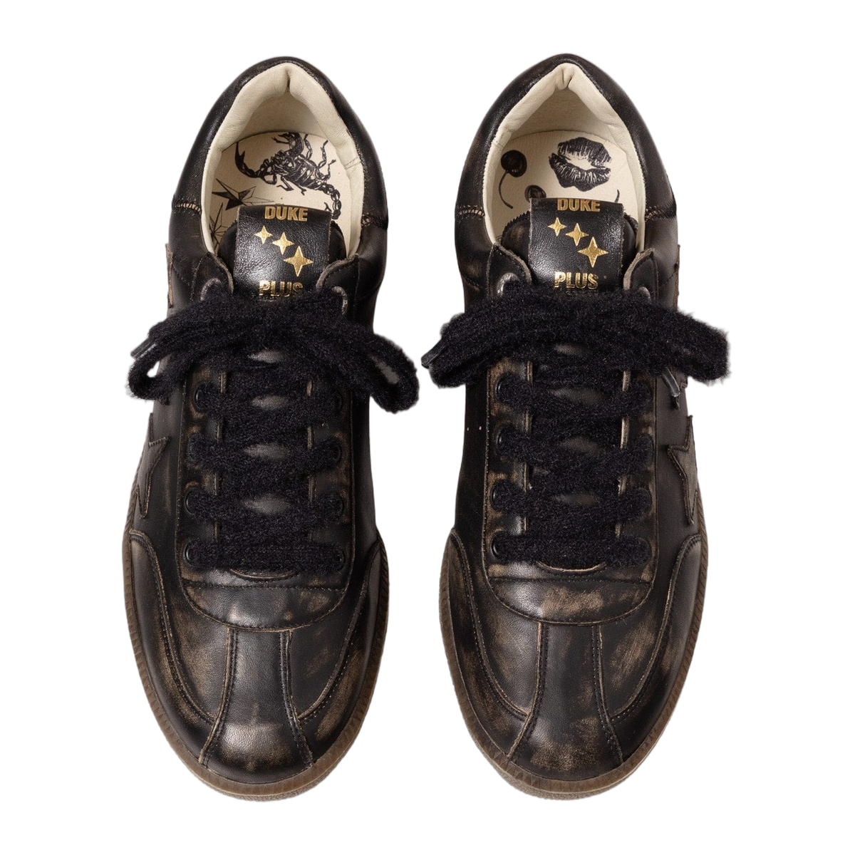 Plus Duke Black Distressed Sneaker
