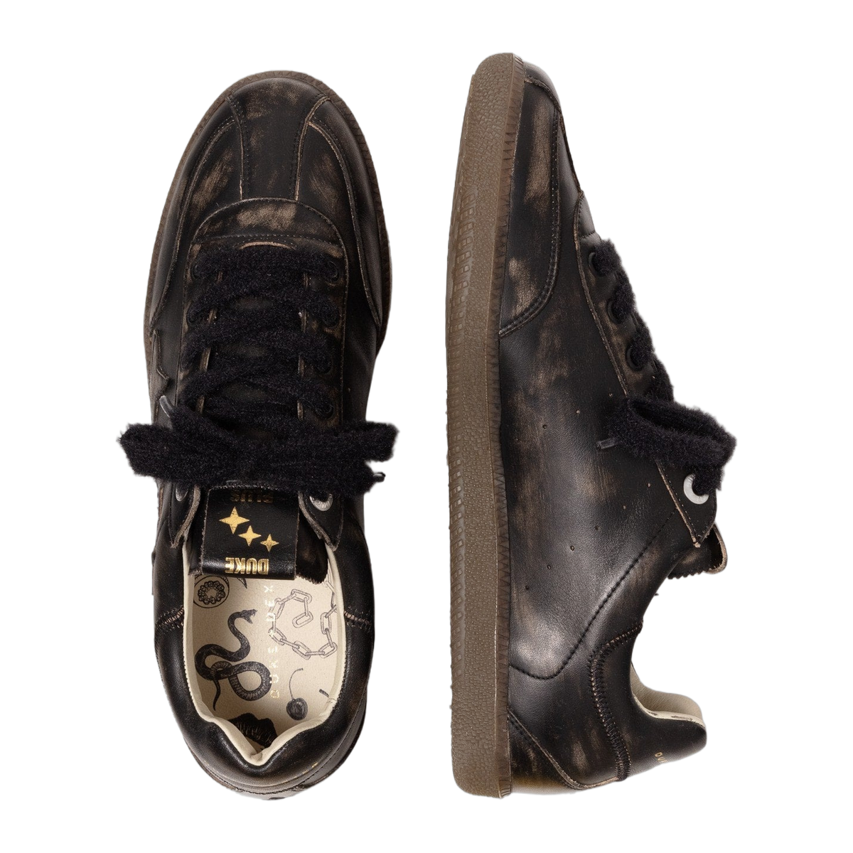 Plus Duke Black Distressed Sneaker