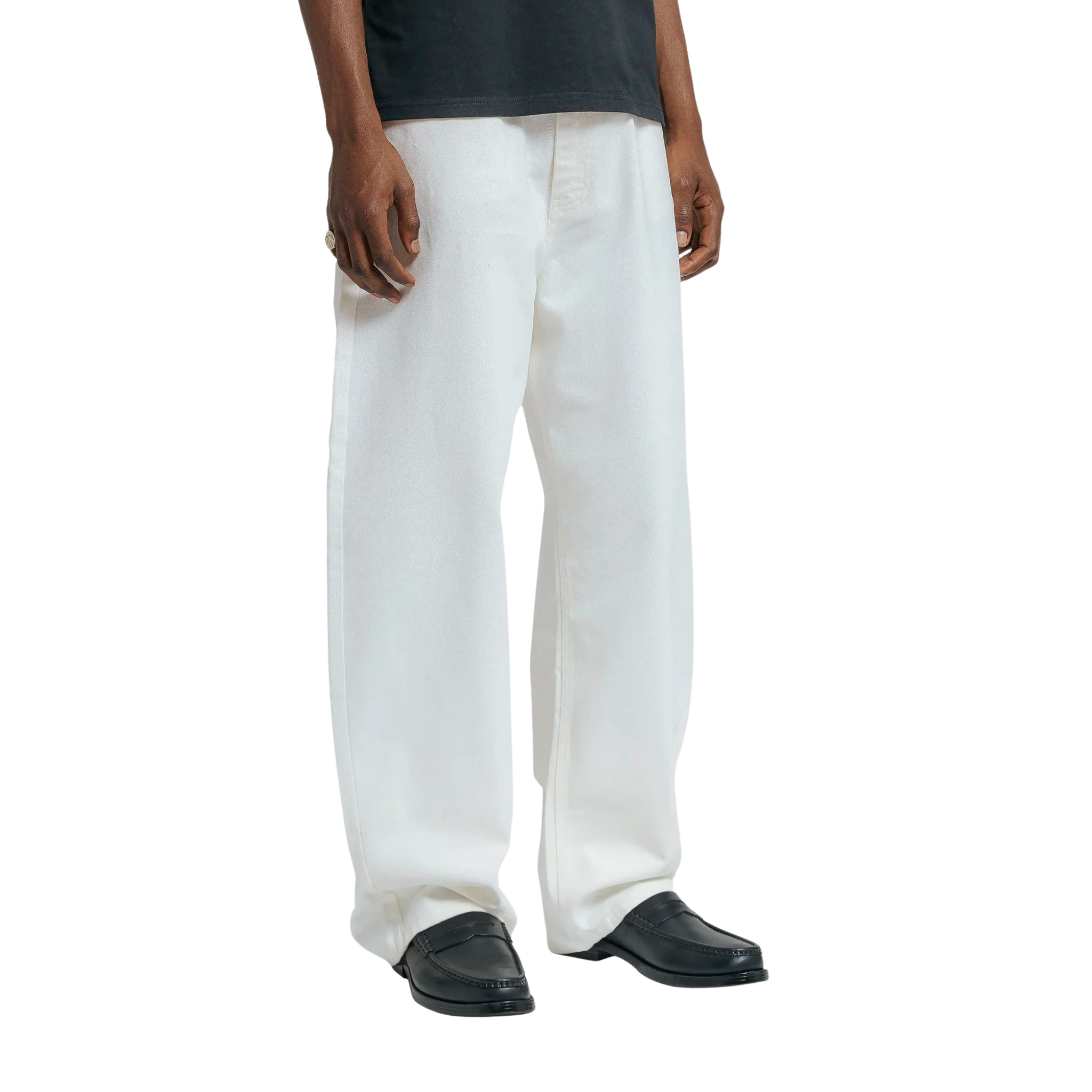LOOFA HEART SOFT TWILL PANTS WHITE