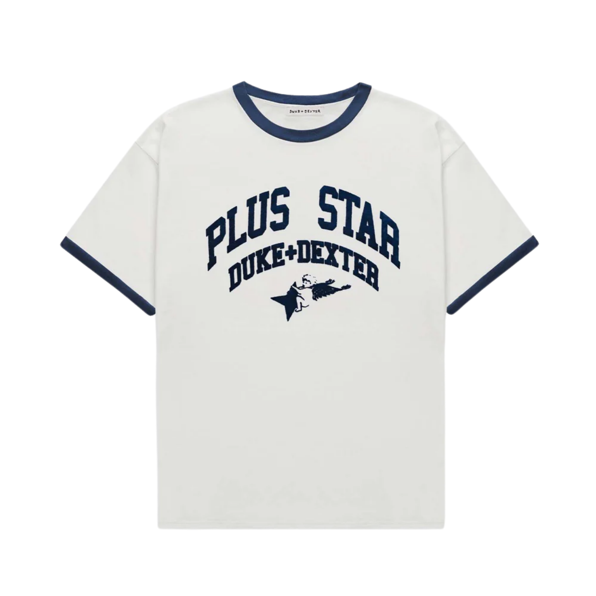 Plus Vintage White + Navy Ringer T-Shirt