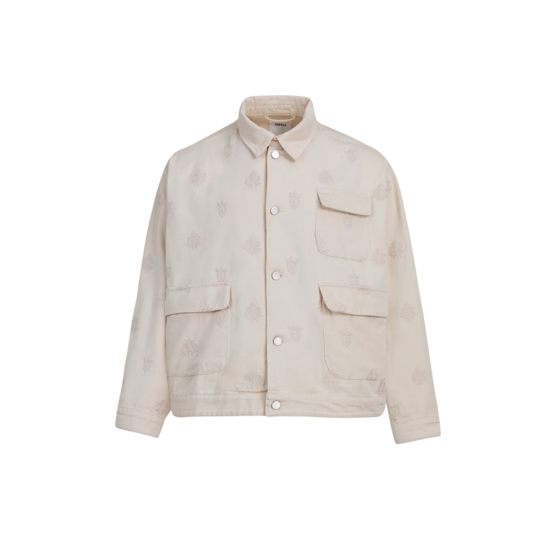 Embroidered Motif Jacket Dirty White