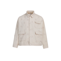 Embroidered Motif Jacket Dirty White