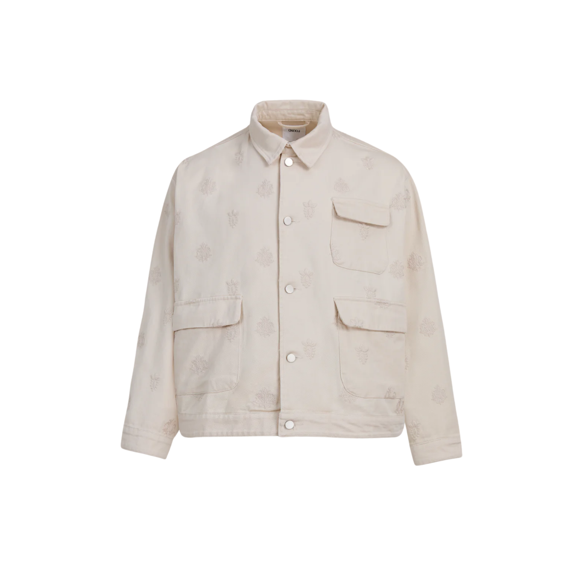 Embroidered Motif Jacket Dirty White