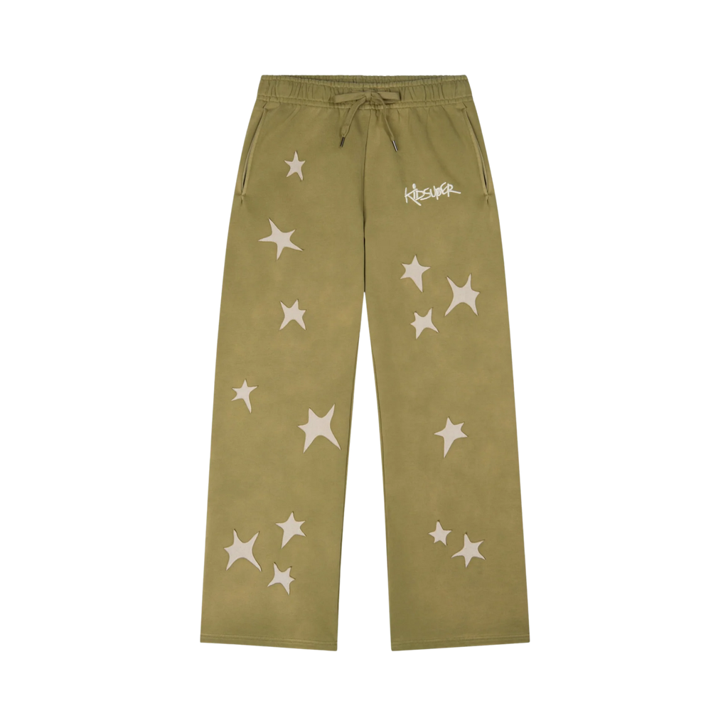 Stars Patchwork Sweatpants Green