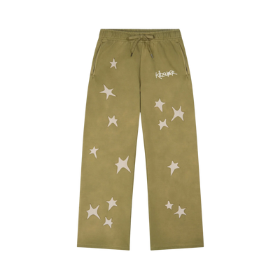 Stars Patchwork Sweatpants Green
