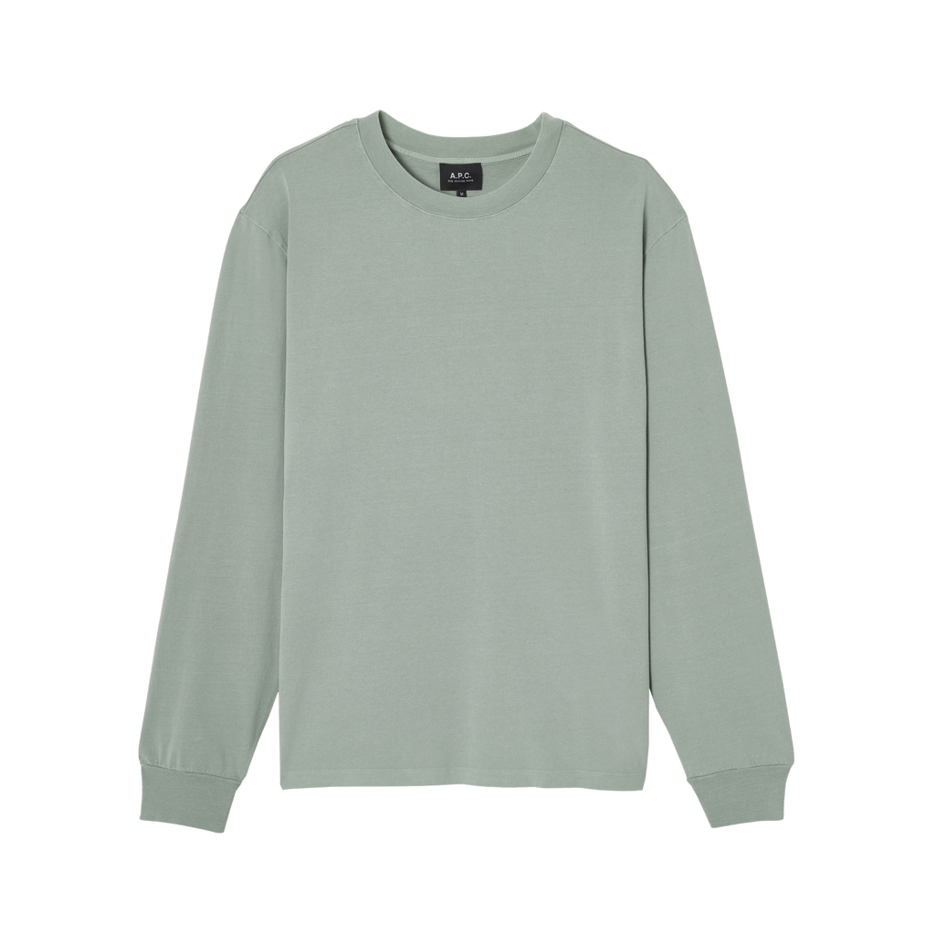 t-shirt manches long apc hiver 26 vert grise