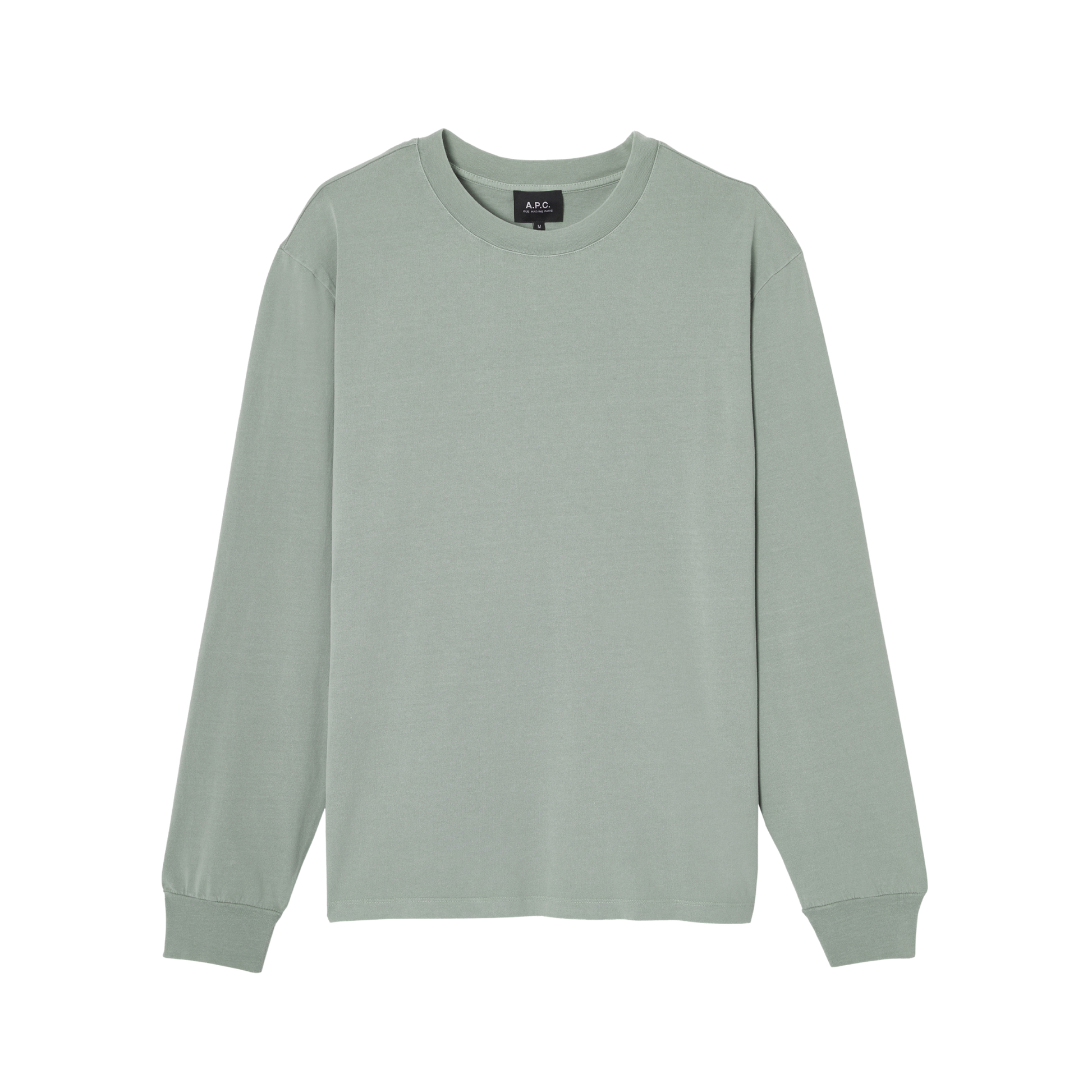 t-shirt manches long apc hiver 26 vert grise