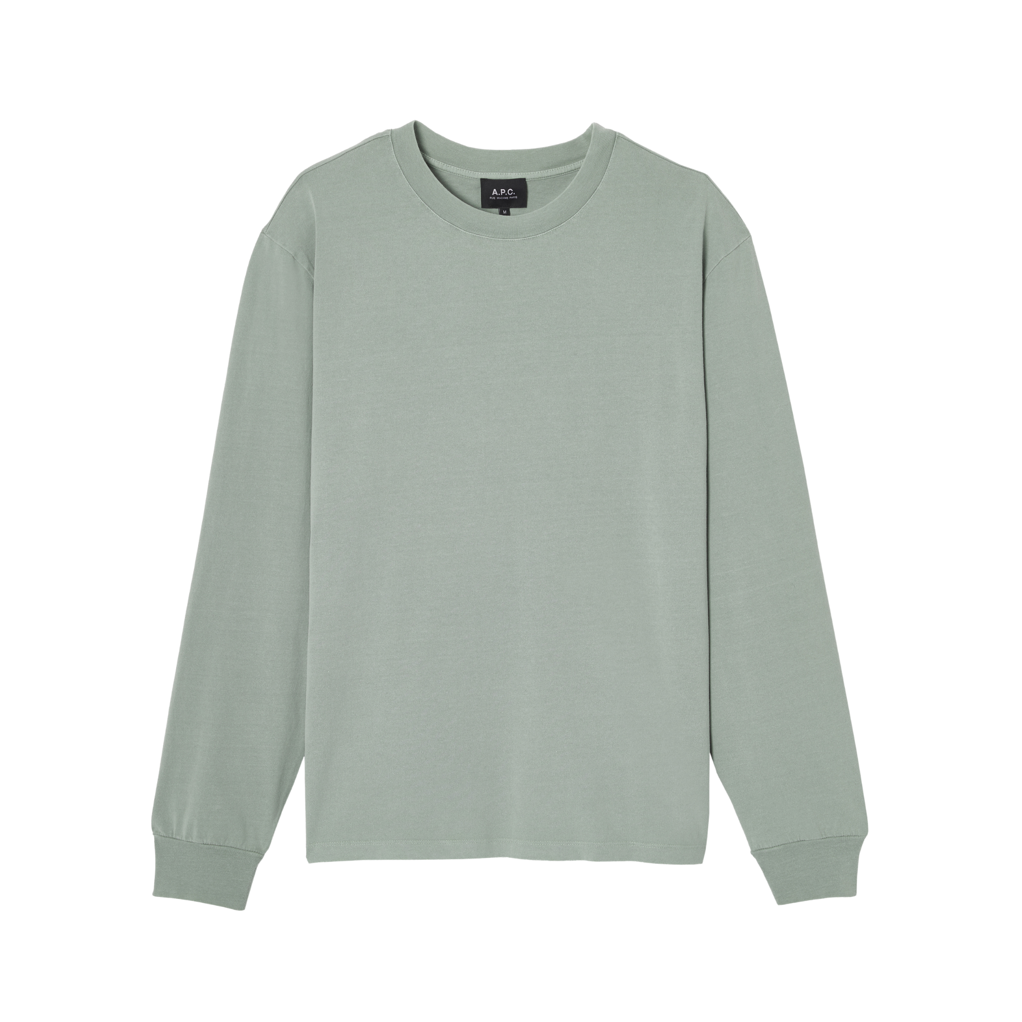 t-shirt manches long apc hiver 26 vert grise