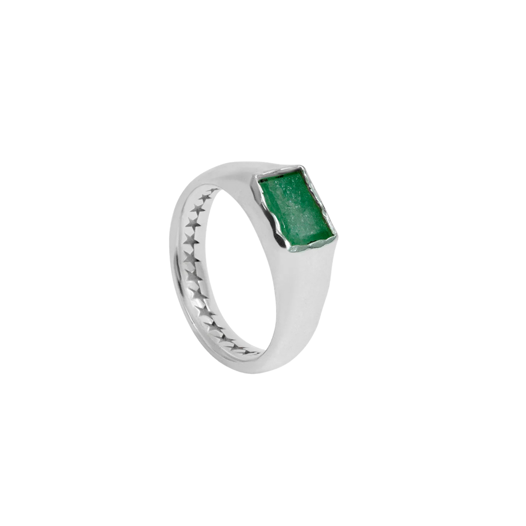 Rectangular Green Stone Ring