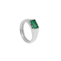 Rectangular Green Stone Ring