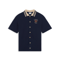 Chemise Piquée Slogan Rose Navy