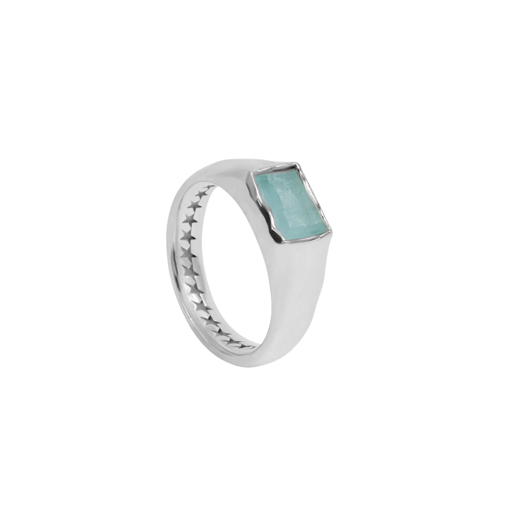 Rectangular Blue Stone Ring