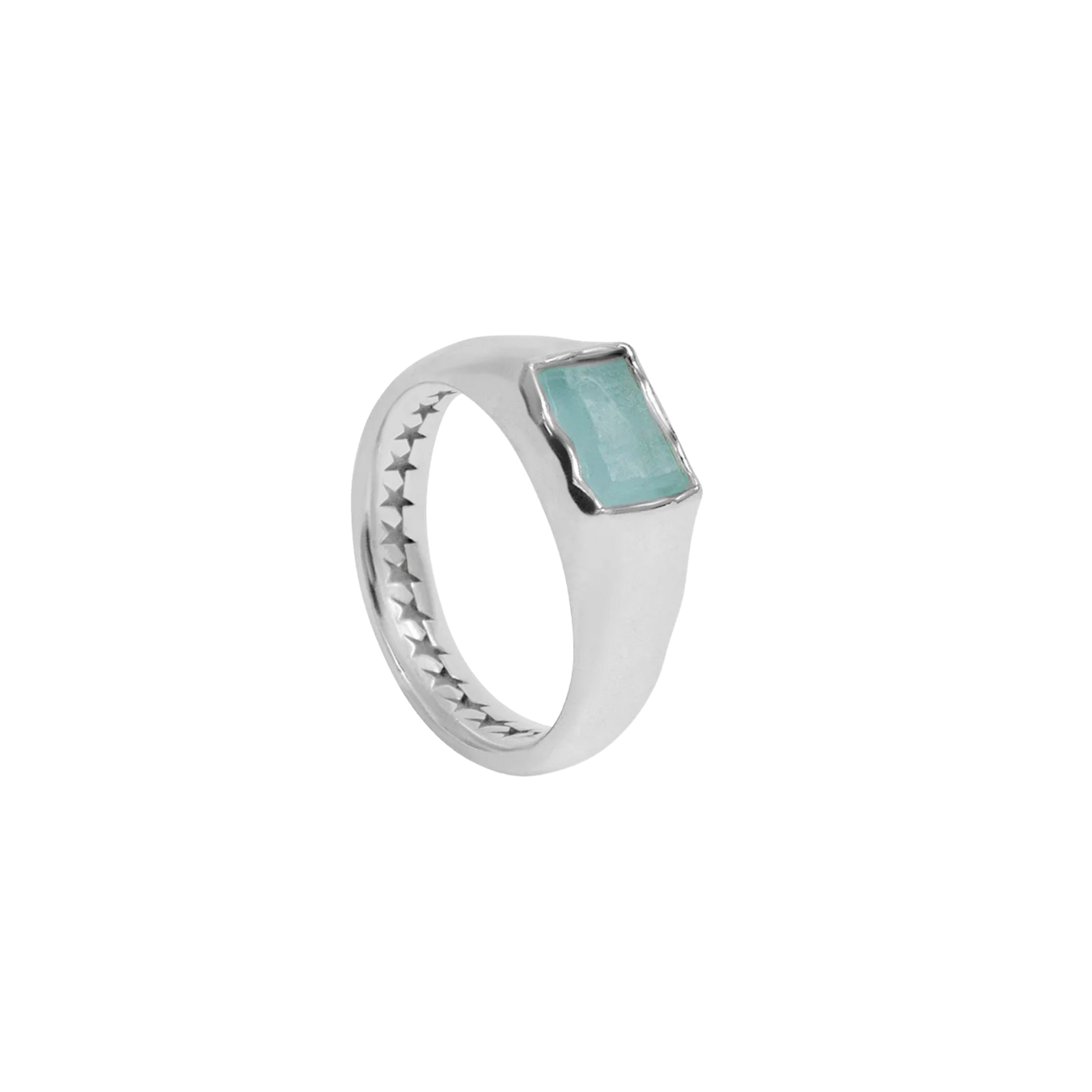 Rectangular Blue Stone Ring