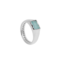 Rectangular Blue Stone Ring