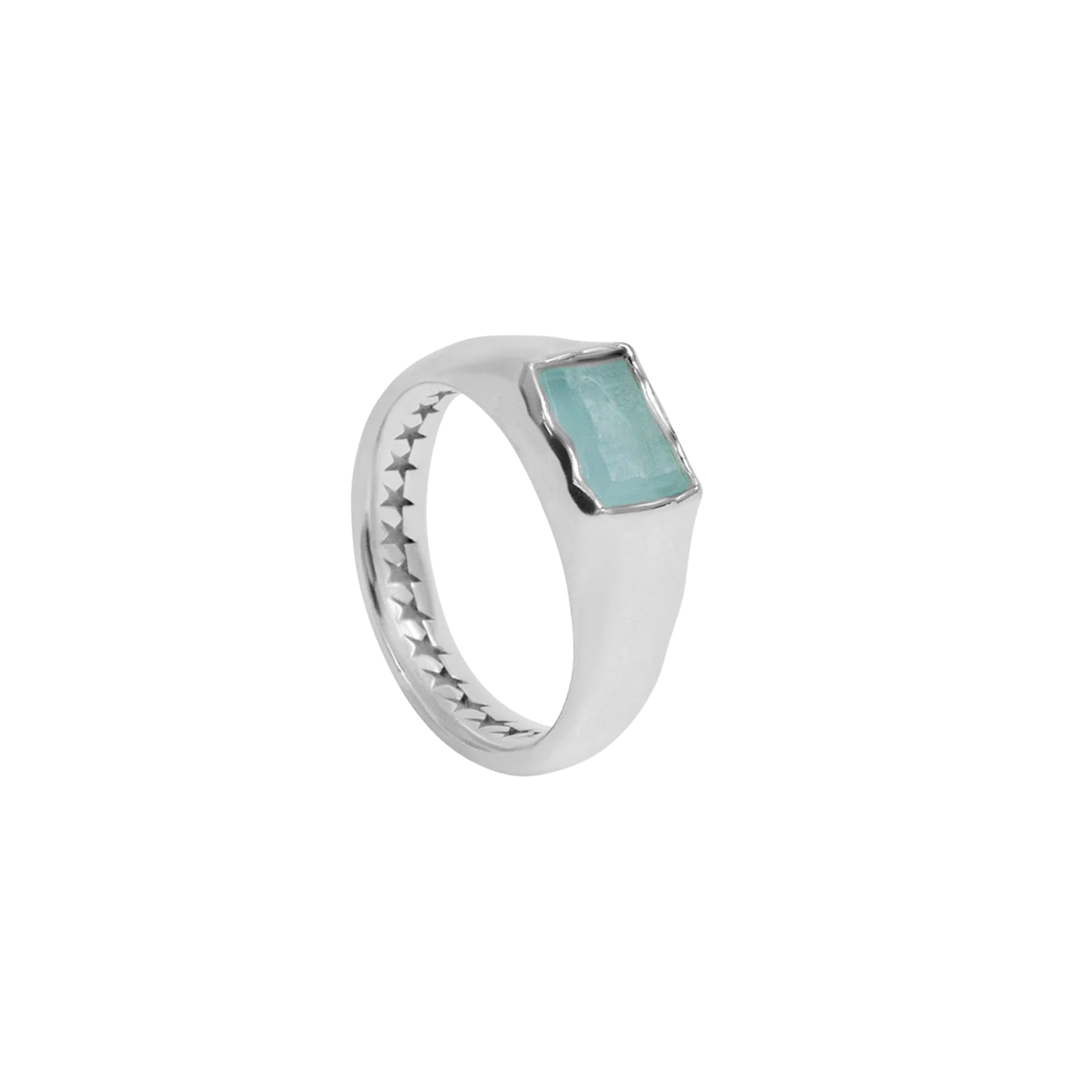 Rectangular Blue Stone Ring