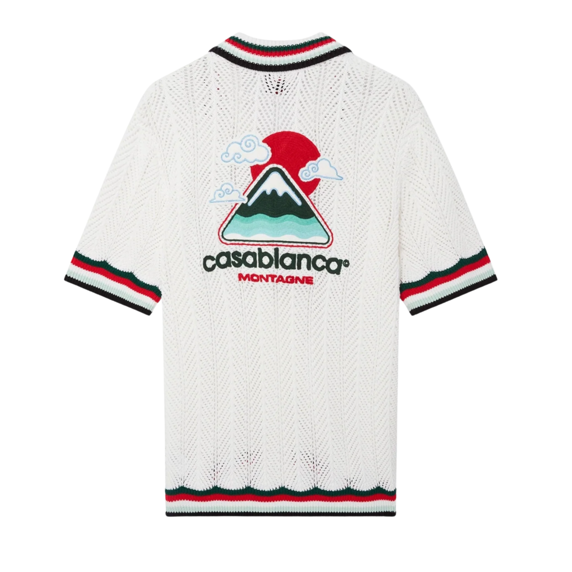 Cotton Montagne Ondulee Short Sleeve Crochet Shirt