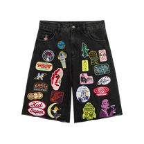 Patches Denim Short Black