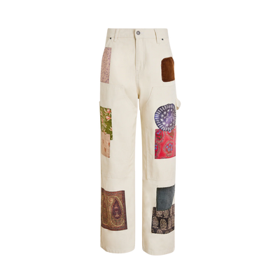 Canvas Washed Tapestry Pants Vintage Cream