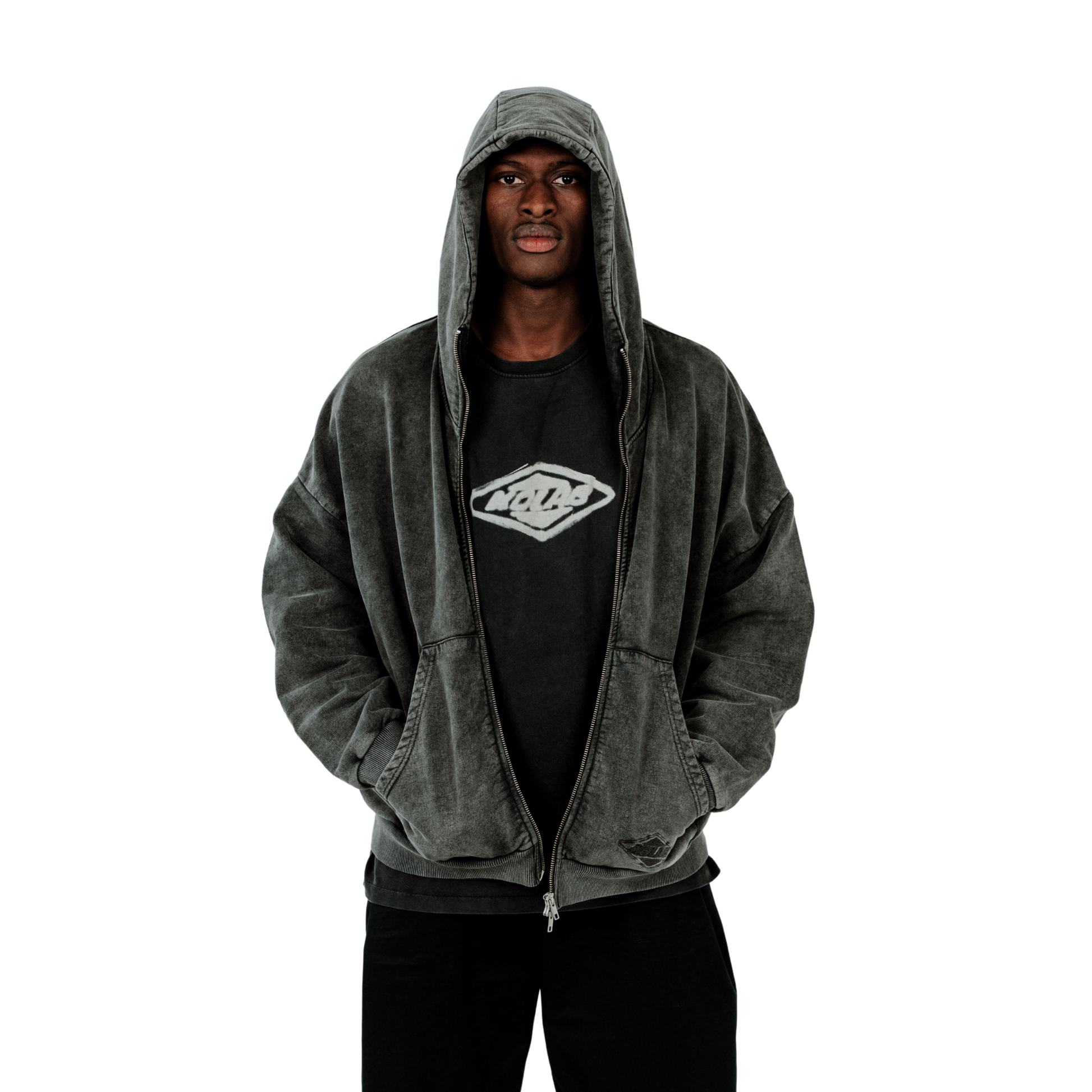 Kolab Black Zip-Up Hoodie