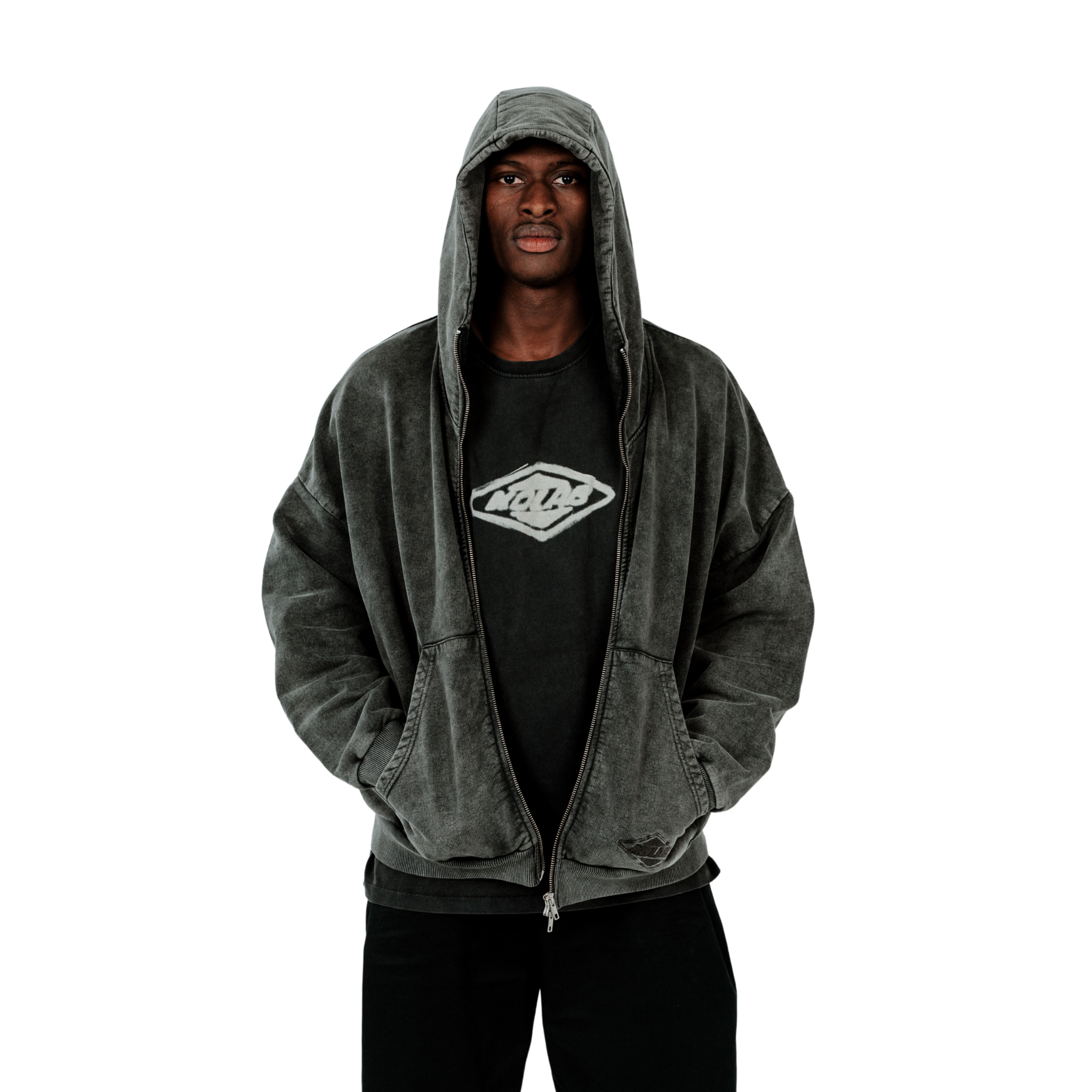 Kolab Black Zip-Up Hoodie