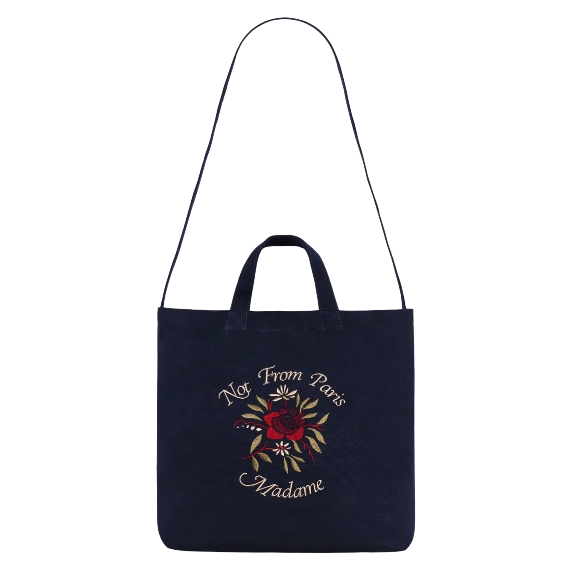 Tote Bag Slogan Rose Navy