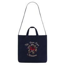 Tote Bag Slogan Rose Navy