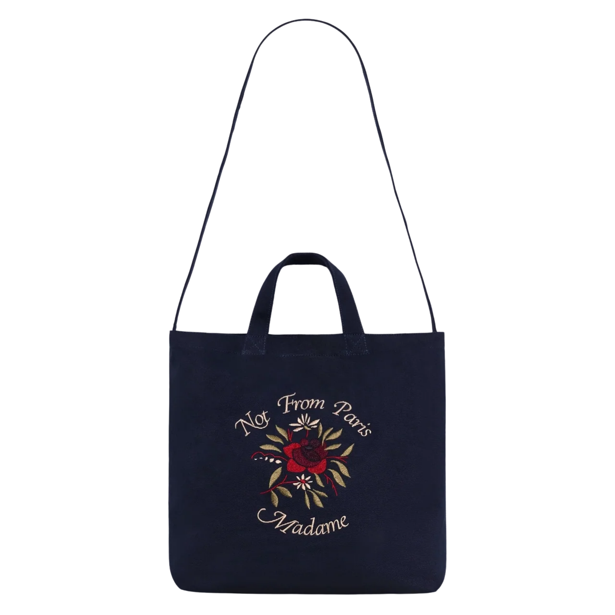 Tote Bag Slogan Rose Navy