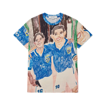 Full Print Illustrated Raw Edge T-shirt - Printed