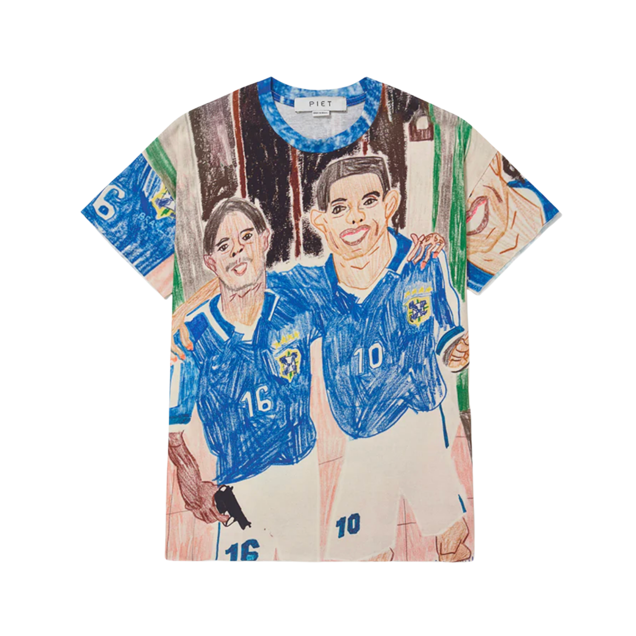 Full Print Illustrated Raw Edge T-shirt - Printed