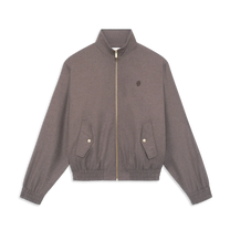 Embroidered Flannel Track Jacket