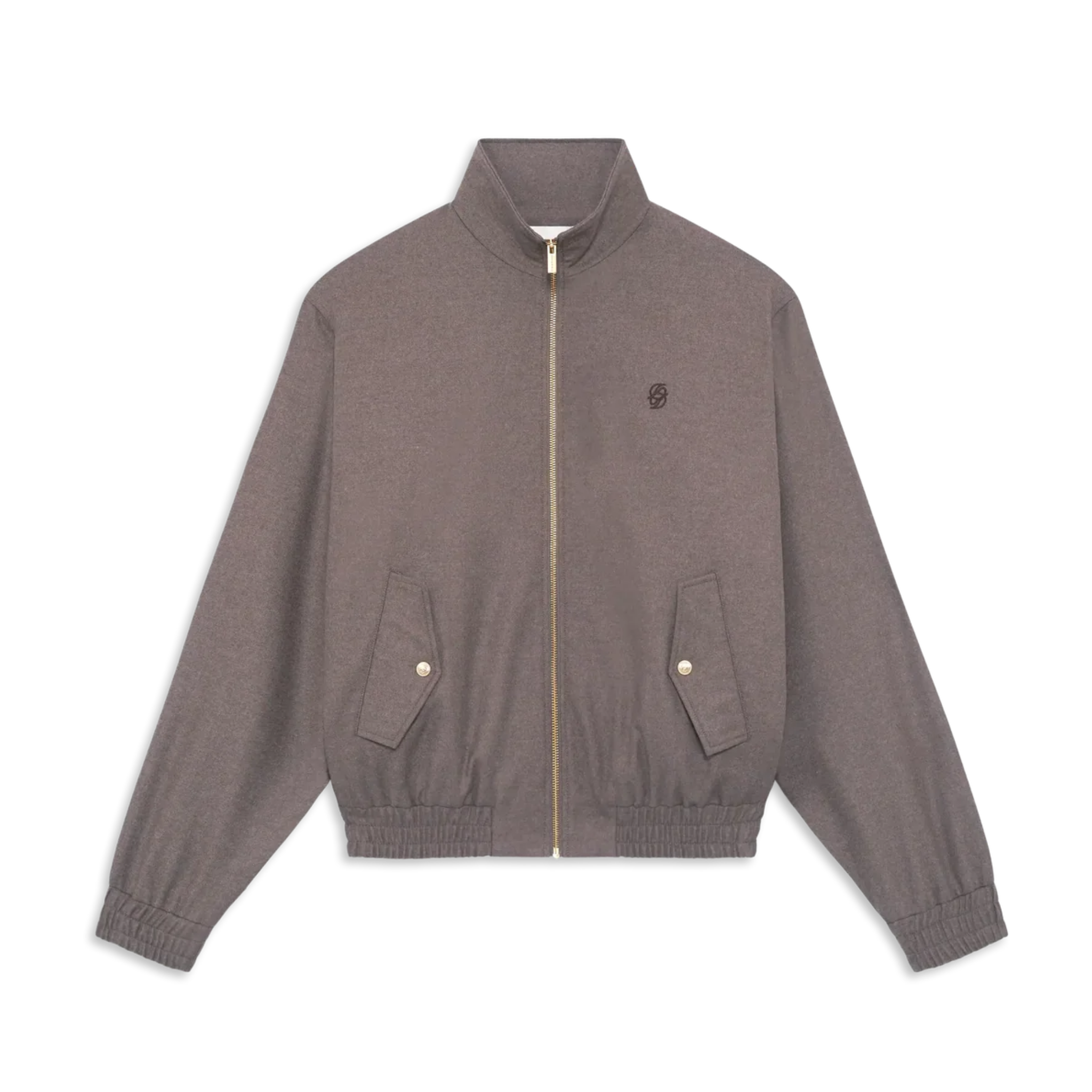 Embroidered Flannel Track Jacket