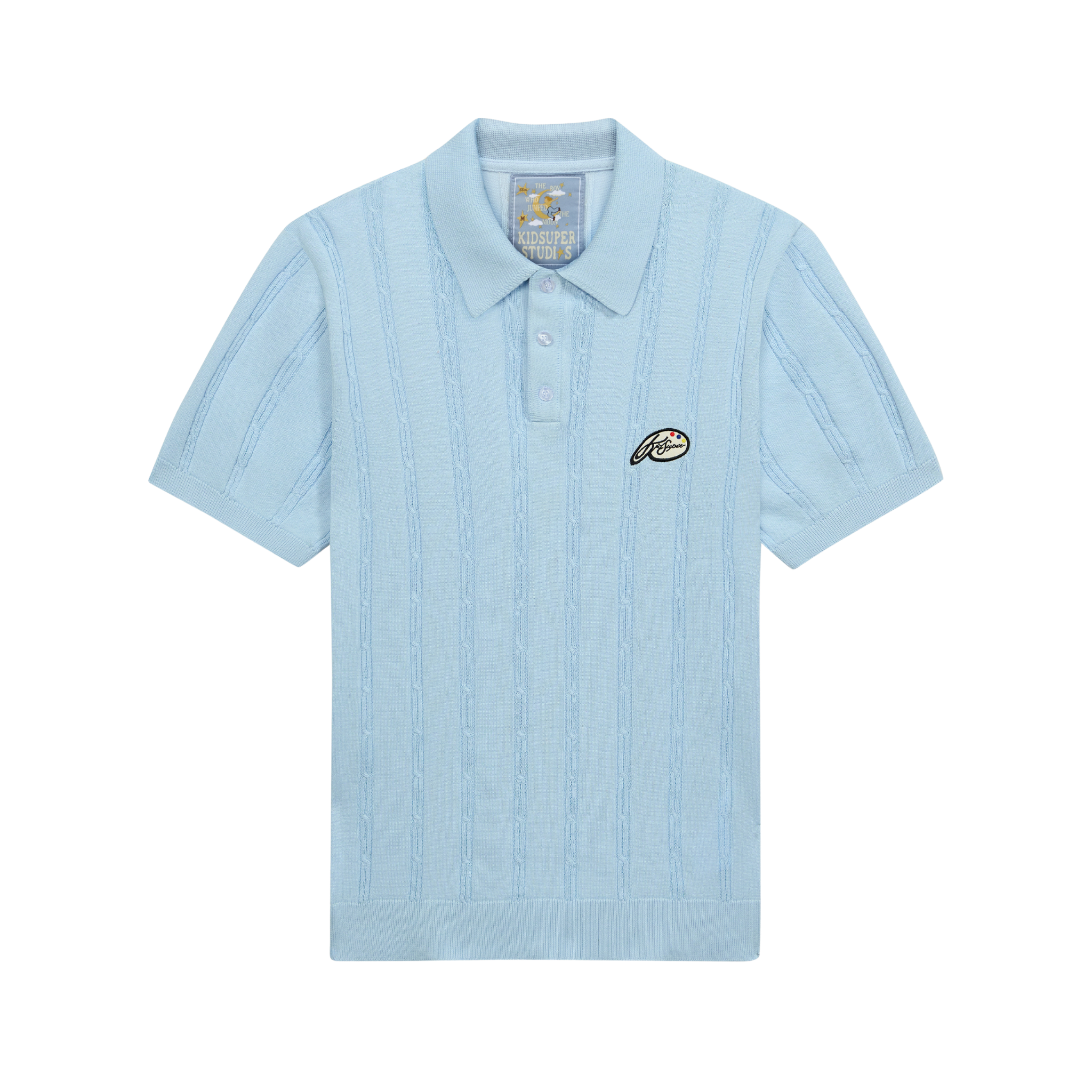 Painters Logo Knit Polo Light Blue