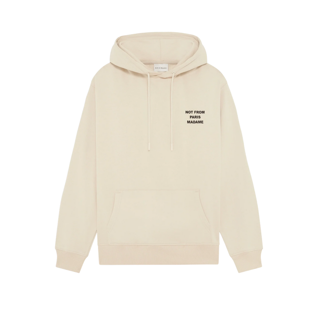 Classic Slogan Hoodie Beige