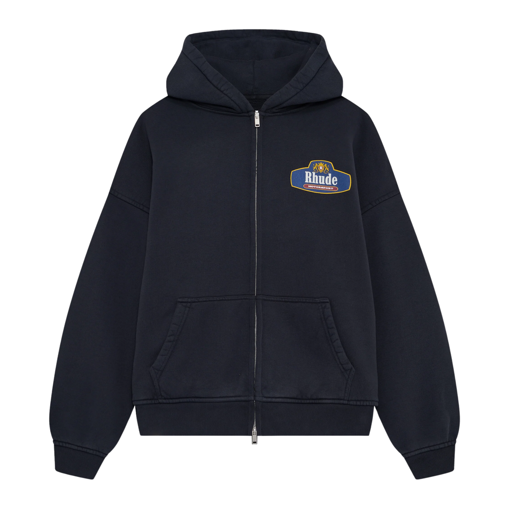 RACING CREST ZIP-UP HOODIE VINTAGE BLACK