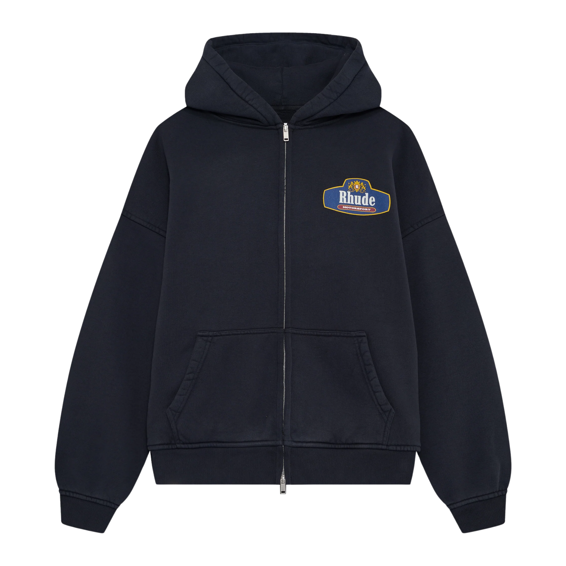 RACING CREST ZIP-UP HOODIE VINTAGE BLACK
