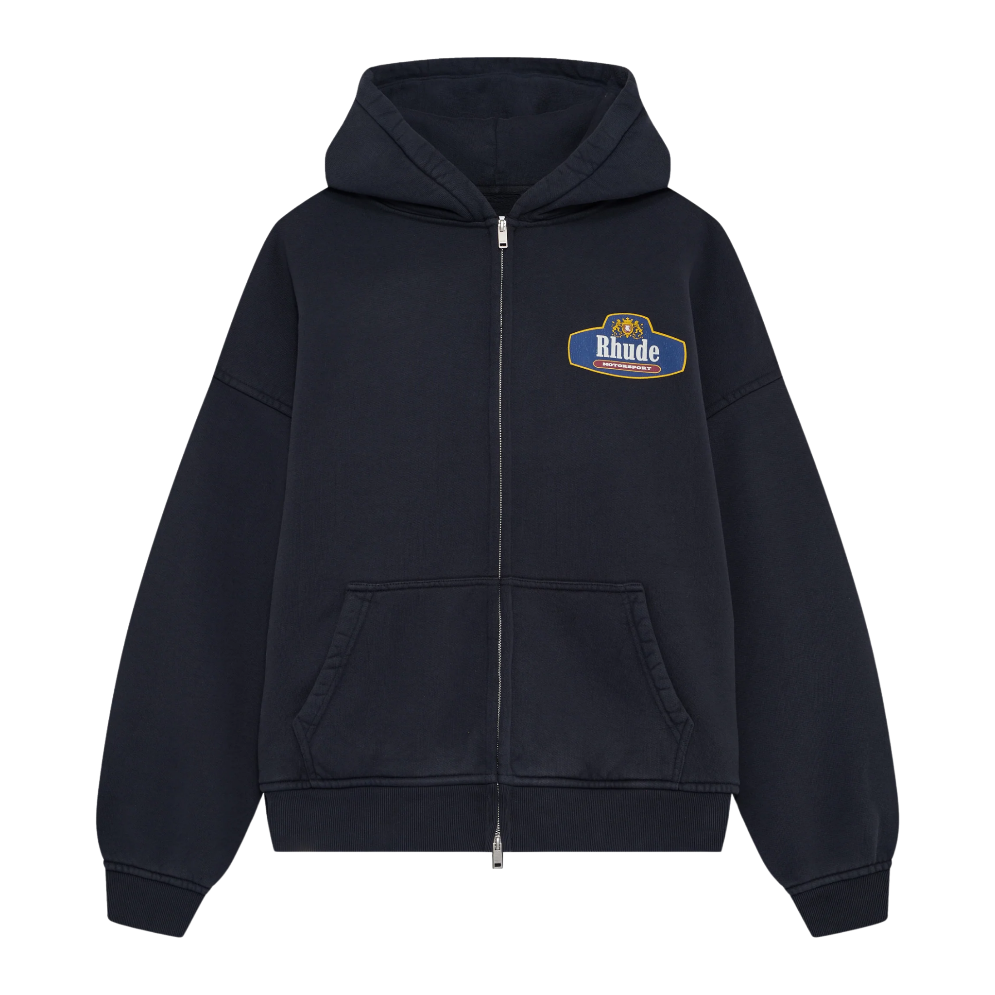 RACING CREST ZIP-UP HOODIE VINTAGE BLACK