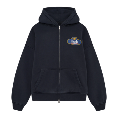 RACING CREST HOODIE MET RITS VINTAGE ZWART