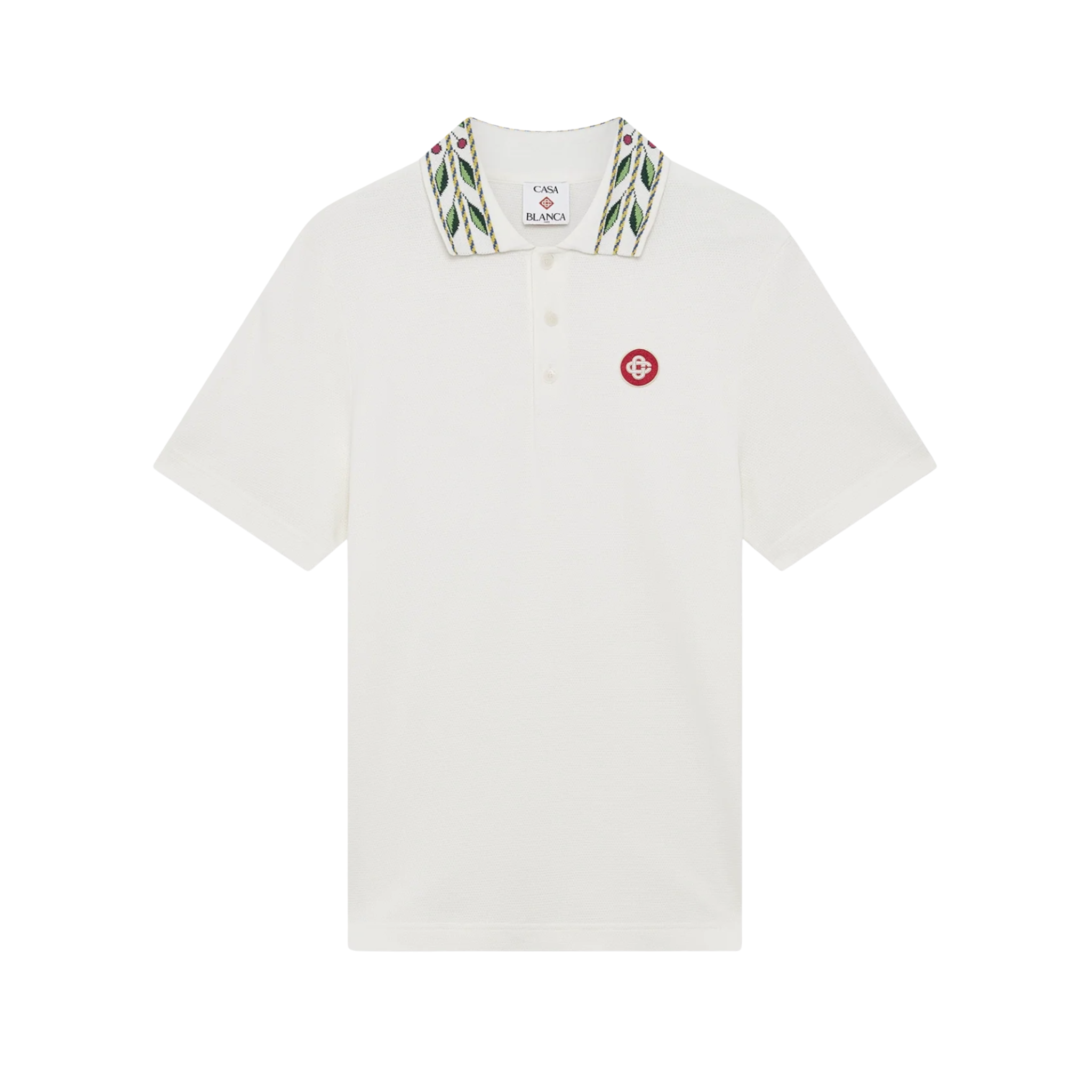 Classic Laurel Pique Polo White