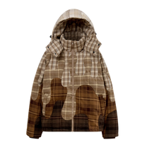 Neapolitan Flannel Puffer Jacket Brown