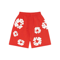 Denim Tears Cotton Wreath Logo Shorts - Red