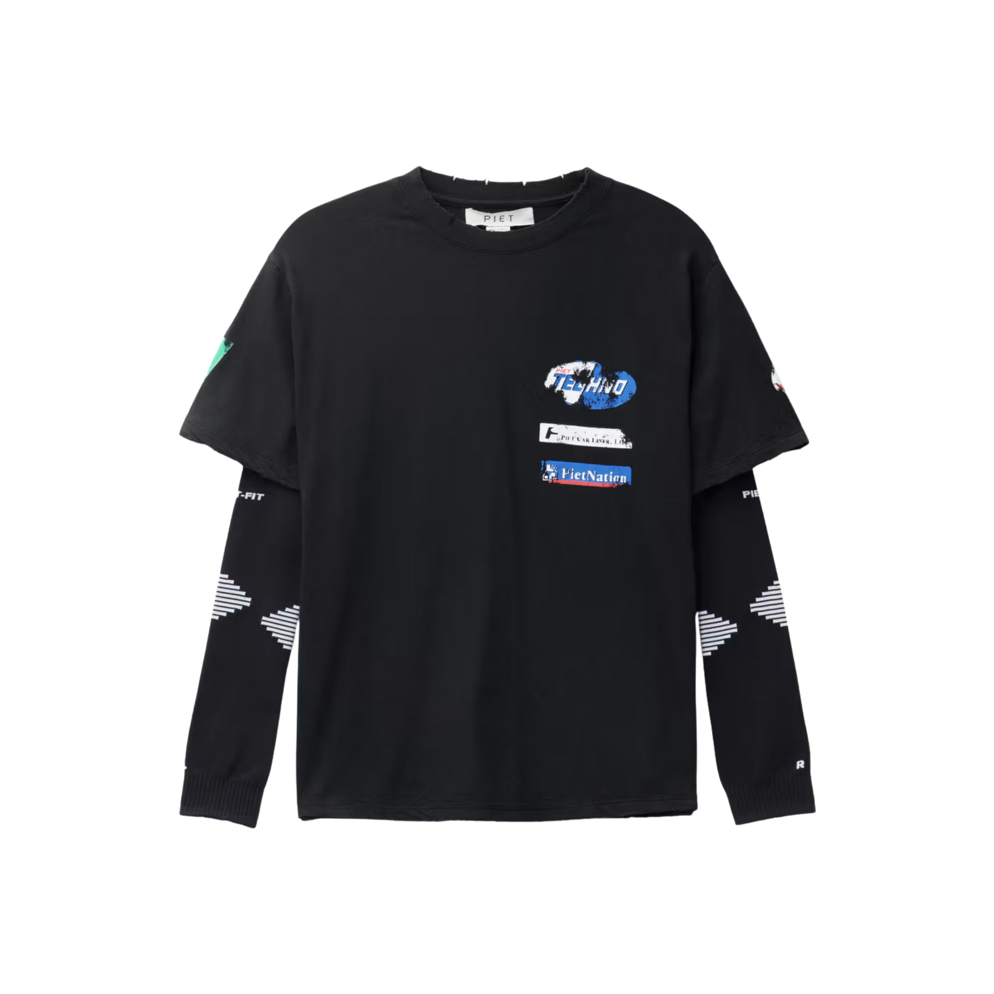 Piet F.C. Knitted Sleeve T-shirt - Vintage Black/Black