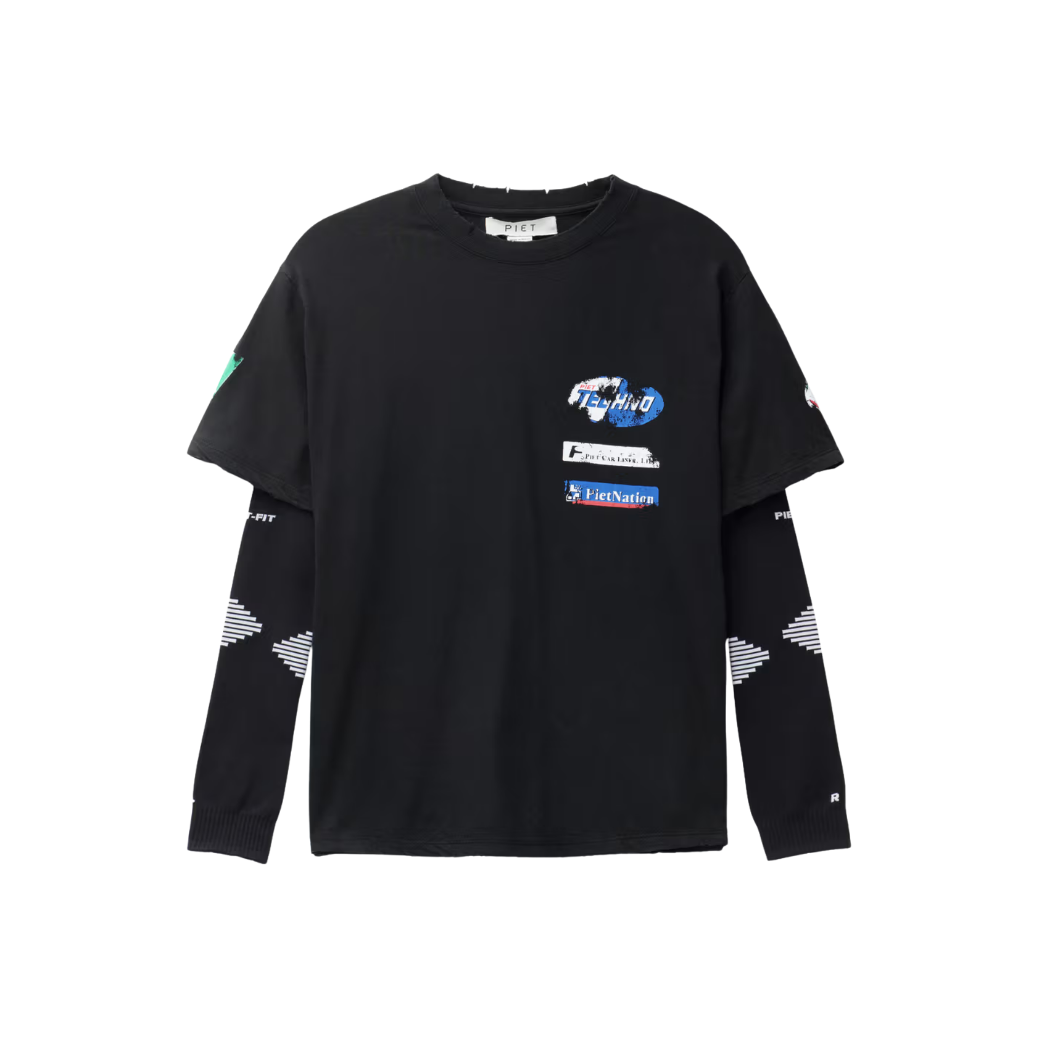 Piet F.C. Knitted Sleeve T-shirt - Vintage Black/Black