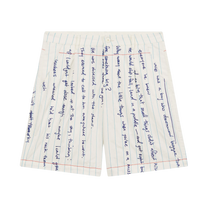 Paper Handwriting Pleated Short White