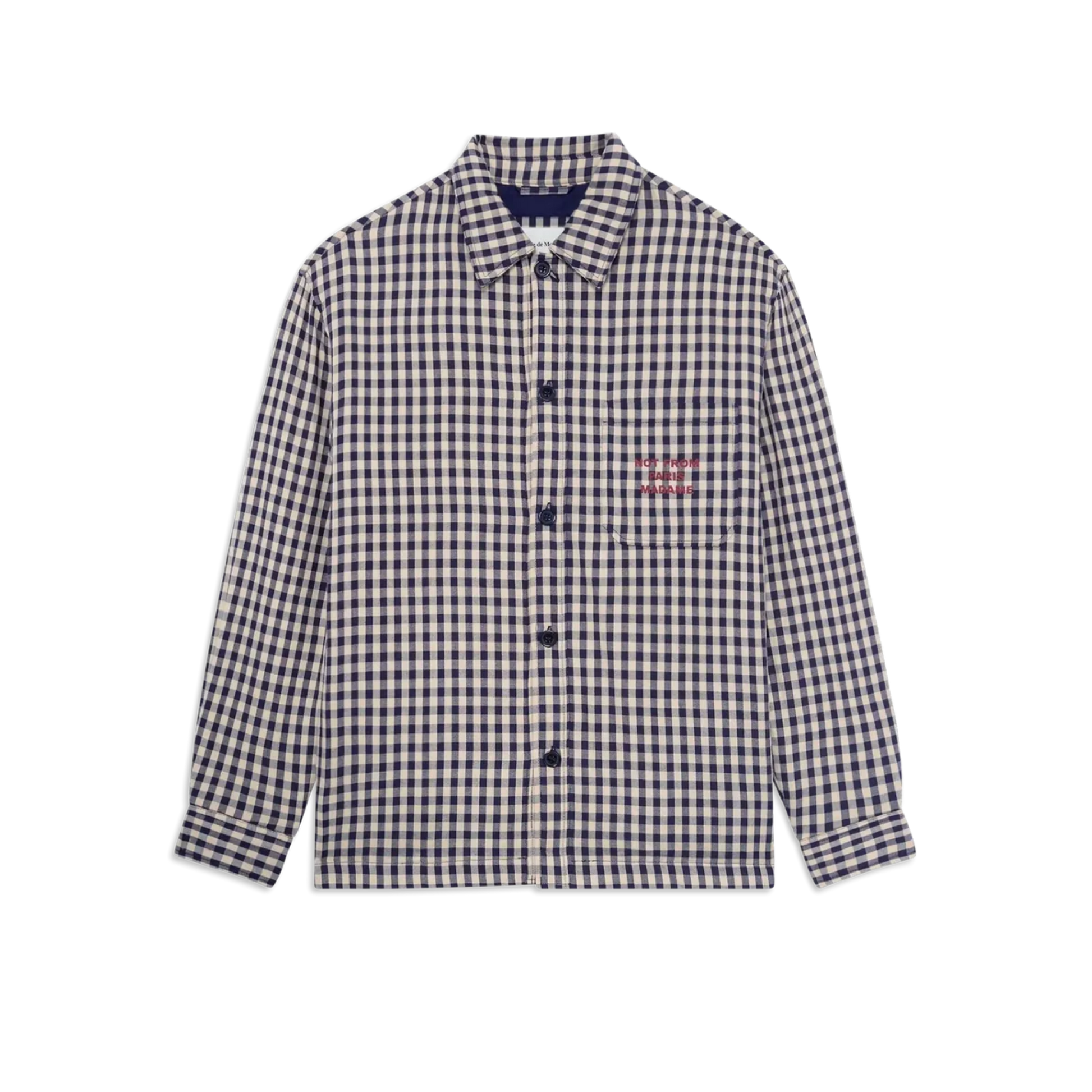 Check Overshirt With Slogan