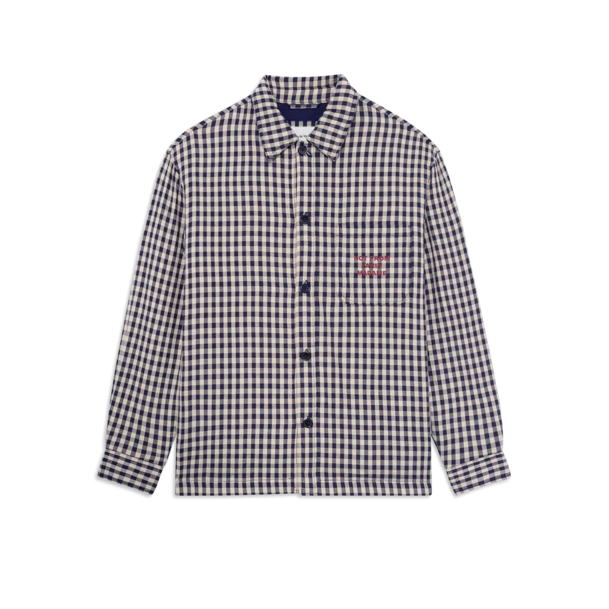 Check Overshirt With Slogan