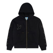 Dove &amp; Eye Studded Hoodie Black