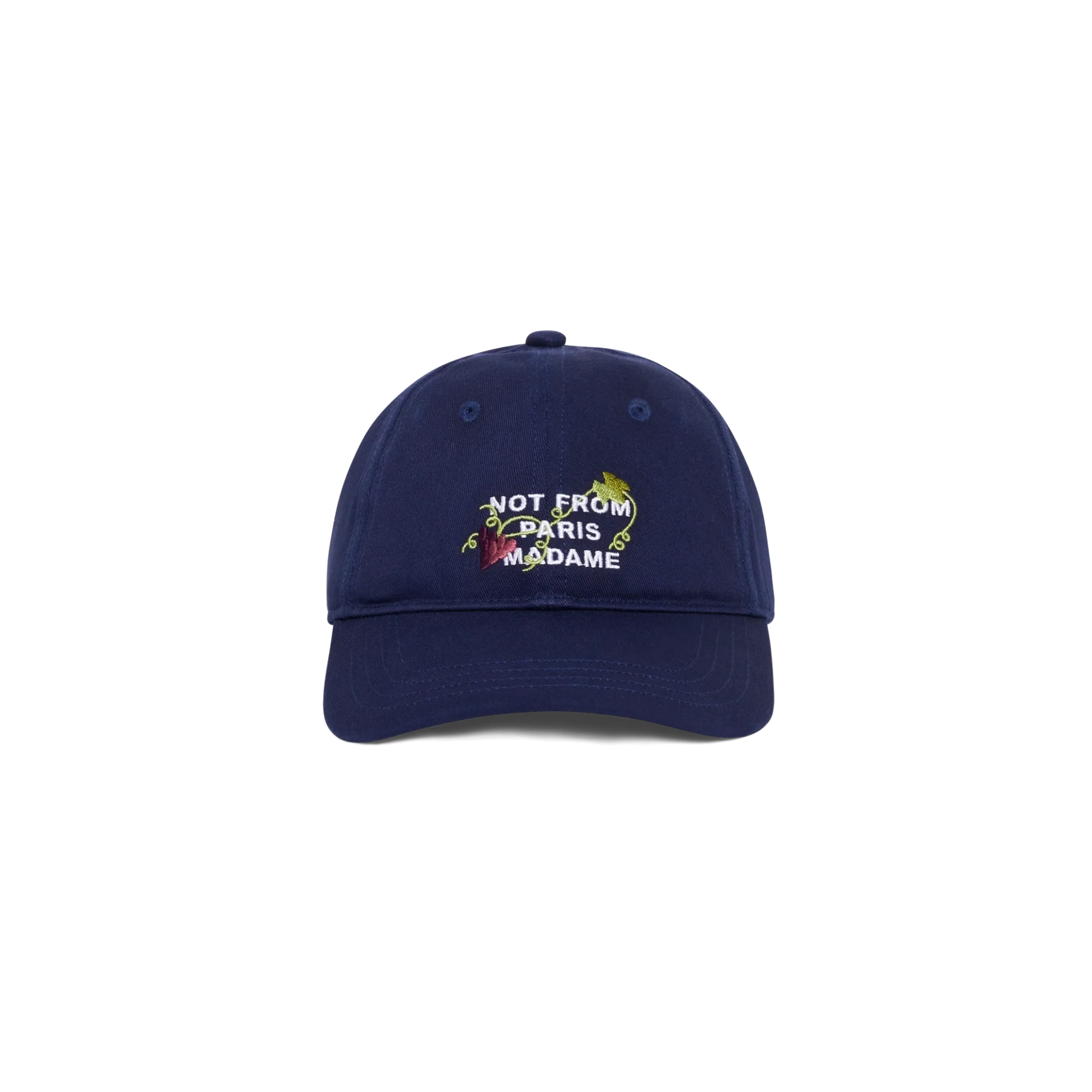 Vine Embroidered Slogan Cap Navy